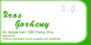 uros gorheny business card